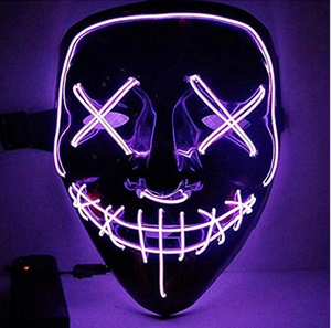 หน้ากากปาร์ตี้เรซิ่นไม่ระบุชื่อ Led โจ๊กเกอร์เรืองแสงหน้ากาก Hallowen พร้อมไฟ - Product Image 4