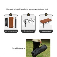 Tables de pique-nique enroulables en plein air portables légères avec sac de transport Table de barbecue pliante Table de camping pour l'aventure en plein air