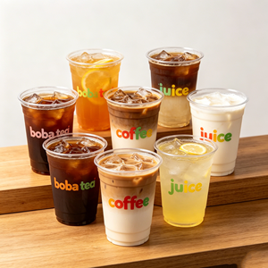 แก้วพลาสติกทรง U แบบใส/ขุ่น ขนาด 12oz 16oz 22oz สำหรับกาแฟ โซดา ชานมไข่มุก  ปลอดสาร BPA  พร้อมฝาปิดแบบ Sip  รับทำโลโก้ตามสั่ง - Product Image 1