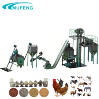 Machine à granulés d'aliments pour animaux Mufeng certifiée CE, 1 à 5 t/h, ligne de production de granulés d'aliments pour bétail, volailles, animaux, poulets