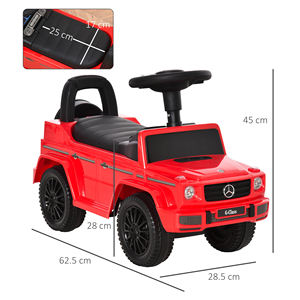HOMCOM-Voiture jouet, voiture à conduire pour enfants de 12 à 36 mois, Mercedes-Benz G350, rouge - Product Image 3