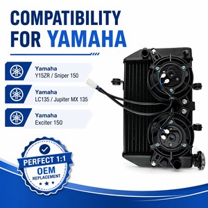 <span class=keywords><strong>Radiateur</strong></span> haute performance tout en aluminium pour Yamaha Y15ZR LC135 Sniper 150 Exciter 150, système de refroidissement avec deux ventilateurs électriques - Product Image 4
