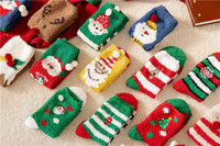 Automne et hiver chaud corail velours sommeil chaussettes nouvel an noël chaussettes boîte-cadeau unisexe chaussettes