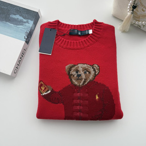 RL/Scan Code Red Envelope Little Bear 26 Automne/Hiver Style coréen <span class=keywords><strong>Pull</strong></span> en laine tricoté pour <span class=keywords><strong>femme</strong></span> avec broderie de dessin animé robuste - Product Image 1