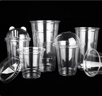 Gobelets jetables personnalisés avec logo imprimé, en PP/PET, pour jus, café glacé, vin, bière, milkshake, avec couvercle et film, en tailles 7, 10, 12, 16, 20, 24 oz