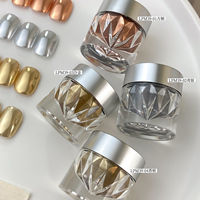 Poudre à ongles super brillante effet miroir, 4 couleurs automne hiver or argent, paillettes pour ongles pour embellir les ongles