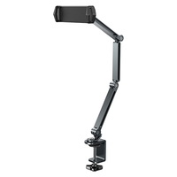 Support de bureau Boneruy H01P avec base rotative à 360 bras long support de moniteur portable magnétique support de tablette adapté aux onglets Ipad Iphone