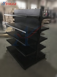 900*450*1500mm 5 Tiers <strong>Black</strong> Double Sides Supermarket <strong>Shelf</strong> with Fence - Product Image 2