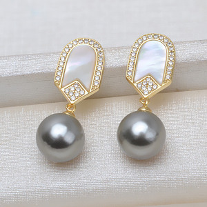 Ensemble de clous d'oreille et collier en argent S925, accessoires de bijoux DIY avec pendentif en perle personnalisé, chaîne 1356 - Product Image 4