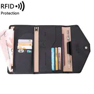 New RFID Passport Bag Function Ticket Document Bag Men's and Women's Style Saffiano Passport Holder For Traveling Abroad