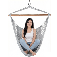 Balancelle Nid Moderne en Macramé Turquoise Portable pour Coin de Chambre et Balcon