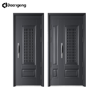 Porte d'entrée en acier robuste, ignifuge, design sécurisé pour maison, villa, appartement avec système de verrouillage multipoints CE