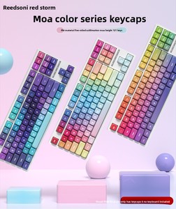 Ensemble de touches de clavier colorées de haute qualité Red Burst, compatibles avec G Pro X Superlight <span class=keywords><strong>Razer</strong></span> BlackWidow 68, touches dégradées - Product Image 6
