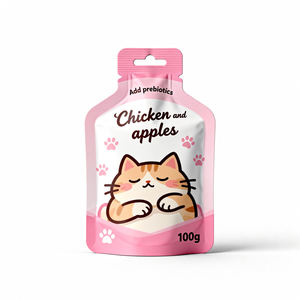 Sachet rétractable irrégulier en aluminium imprimé par gravure, haute barrière, avec ouverture facile, pour friandises pour chats enrichies en prébiotiques - Product Image 4