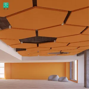 TianGeスクール吸音ハンギングラウンドグラスファイバーボード装飾音響天井パネル