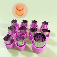 Set Cetakan Kue Buah 8pc 12pc Baru, Peralatan Panggang Stainless Steel, Pemotong Sayur Bentuk Buah KiT