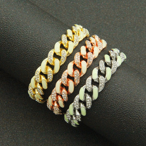 Pulsera de Cadena Geométrica Luminosa, Estilo Hiphop, Chapada en Oro y Plata, para Hombre, Joyería Moderna, Popular y en Oferta - Product Image 1