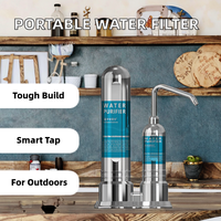 Filtre à eau portable 2 étapes en plastique pour comptoir, à alimentation manuelle, autonettoyant, avec robinet intelligent contrôlé par application, pour hôtels (Chine)