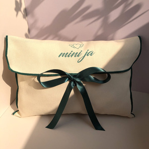 Eco-friendly Durable Custom Logo <b>Printing</b> Cotton Twill Envelope Bag Vivid Makeup Cosmetic Perfume Packaging Cotton Dust Pouch - Product Image 4