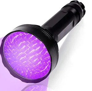 High Quality 395nm Ultraviolet Flashlight Ultra Bright 128 LED Professional Handheld Detector for Dog Urine UV Torch Light