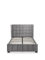 Cadre de lit Queen King Size Cadre de lit rembourré en velours de luxe tufté pour meubles de chambre à coucher