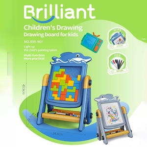 Lavagna da <span class=keywords><strong>Disegno</strong></span> Multifunzione in Plastica per Bambini, Tema <span class=keywords><strong>Coccodrillo</strong></span>/Delfino, Lavagna Bifacciale per Giochi Educativi e Puzzle - Product Image 1