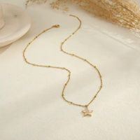 Collier en acier inoxydable incrusté de strass étincelants, chaîne fine et simple, cadeau idéal pour un anniversaire ou des fêtes, bijoux