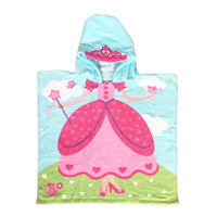 Serviette de bain en coton à capuche avec dessin animé personnalisé serviette de plage Poncho à capuche pour enfants avec impression personnalisée