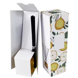 定制印刷包装化妆品芦苇扩散器香水油瓶纸质礼品盒，内带瓦楞纸