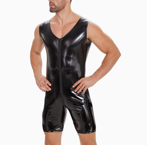 Vêtements sexy noirs pour hommes, combinaison, lingerie, sous-vêtements, fétiche, bondage, combinaison en <span class=keywords><strong>latex</strong></span> pour hommes, pantalon, corset, costumes sexy - Product Image 4