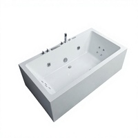 Baignoire de massage autoportante moderne et portable en acrylique pour intérieur avec drain intégré (Hydromassage à air) Écologique Garantie 5 ans 2-3 personnes