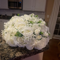 Roses en soie, centres de table pour mariage, décorations de table, arrangements floraux, boules de fleurs, centres de table pour table, fleurs artificielles