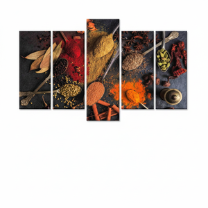 Printed Canvas: Spices Modern Art, Vibrant Kitchen Decor, 5 Panels,5P-Gallery <b>Wrapped</b> - Product Image 2
