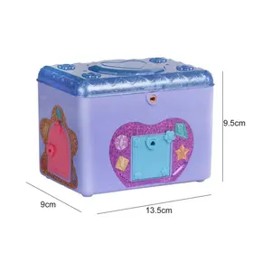Boîte à bijoux en plastique de grande capacité <span class=keywords><strong>coffre</strong></span> au trésor de dessin animé pour enfants boîte à musique de <span class=keywords><strong>princesse</strong></span> mallette de rangement pour jouets cadeau fille câline - Product Image 6