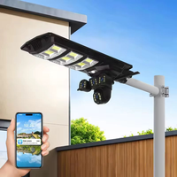 Caméra de sécurité solaire 4G PTZ à double objectif avec éclairage solaire de rue, vision nocturne, étanche, sans fil, CCTV et contrôle par application mobile