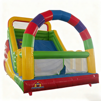 Tobogán Inflable Comercial Ecológico de PVC, Trampolín Rojo y Azul para Niños, Parque Infantil al Aire Libre, Fiesta de Cumpleaños