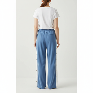 <span class=keywords><strong>Pantaloni</strong></span> Larghi da <span class=keywords><strong>Donna</strong></span> Blu Navy con <span class=keywords><strong>Bottoni</strong></span> <span class=keywords><strong>Laterali</strong></span> e Spacchi, Casual, Taglie Forti - Product Image 6