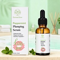 Sérum Repulpant Lèvres Menthe Poivrée Peptides Acide Hyaluronique Hydratant Lissant Soin des Lèvres Sèches et Gercées Marque Blanche