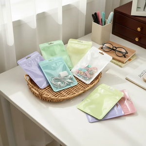 7.5*12cm プラスチック製 フラットポーチ ジッパー付き 透明袋 無地 小物 包装用 ジップロックバッグ 薬用 - Product Image 5