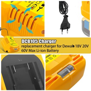 Chargeur <span class=keywords><strong>URUN</strong></span> DCB105 pour Dewalt Remplacement pour batterie DEW Compatible avec batterie au lithium 20V 60V Max pour DCB200 DCB204 DCB606 - Product Image 3