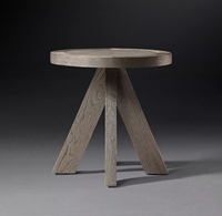 Mobilier de salon minimaliste style américain table d'angle circulaire en bois massif côté hôtel quelques villas mobilier personnalisable