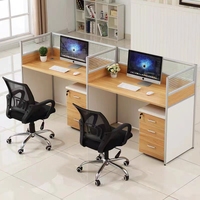 Nouveau design de mobilier de bureau, bureau d'ordinateur en bois, poste de travail de bureau pour 2, 4 ou 6 personnes avec cloison de séparation