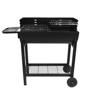 Double Layer Charcoal <b>BBQ</b> Grill <b>Large</b> Size Adjustable Height Multifunctional Outdoor Grilling Cart - Product Image 2
