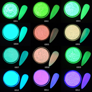 Polvo <span class=keywords><strong>Fluorescente</strong></span> Blanco que Brilla en la Oscuridad al por Mayor para Resina Epoxi y Uñas, Pigmento de Larga Duración - Product Image 6