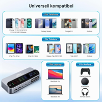 Stasiun Pengisian Daya USB C 405W 5-Port Multiport, Charger Desktop Dinding Laptop GaN PD 140W untuk iPhone 17 Samsung 25