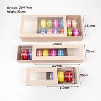 Boîte en papier pliable pour macarons, biscuits, desserts, avec fenêtre de visualisation et tiroir coulissant, capacité 3, 6 ou 12 unités