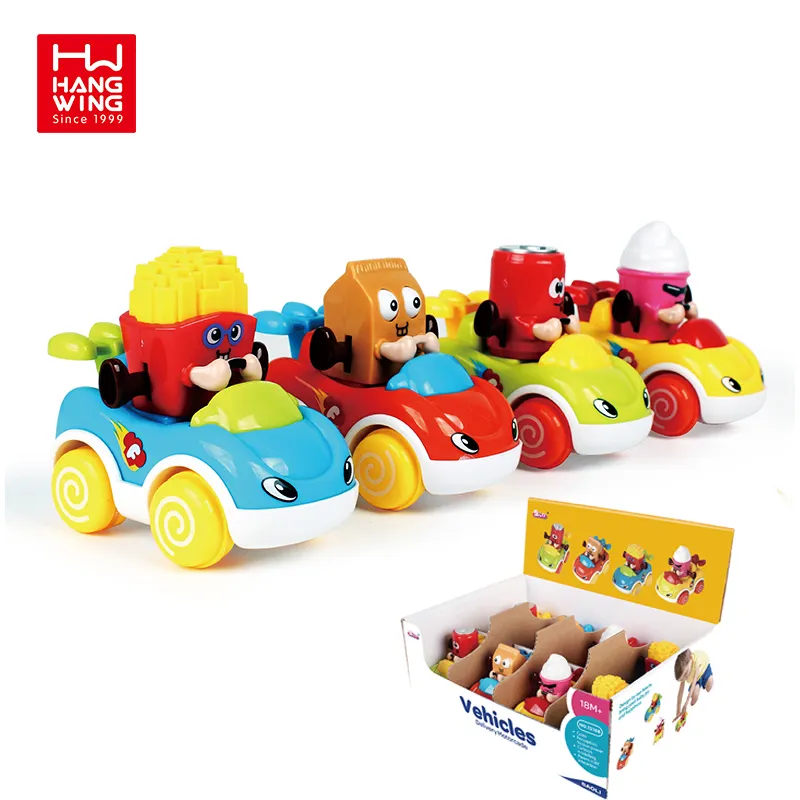 HW TOYS 8ピース/箱9CMソリッドカラーイナーシャ宅配艦隊キッズかわいい形の摩擦車赤ちゃんのおもちゃミニカー