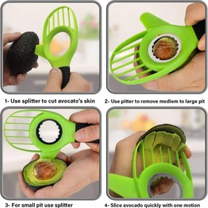 Éplucheur de fruits 3 en 1, coupe-avocat, éplucheur de noix de karité, couteau en plastique, séparateur de pulpe, outils de cuisine, gadgets de cuisine - Product Image 5
