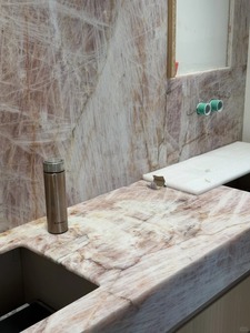 Sang trọng màu hồng pha lê quartzit tấm ROSA cristallo đá tự nhiên gạch nhà bếp Countertop phòng tắm Vanity tường nhà bếp đá - Product Image 3