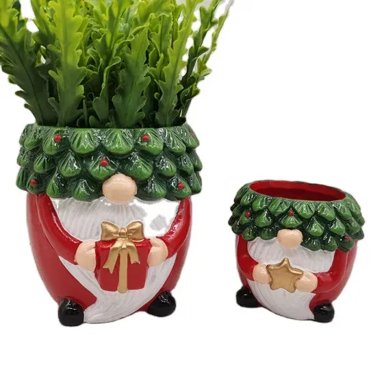 Highland Glen Gnome Ceramic Flower Planter Colorful Painted Holiday Gift Home Decor Accent Pot Factory Direct Garden Application